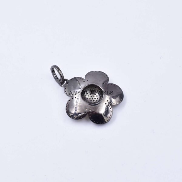 Handmade Diamond floral Pendant, Diamond flower shape Pendant, Women diamond floral Pendant - Image 2