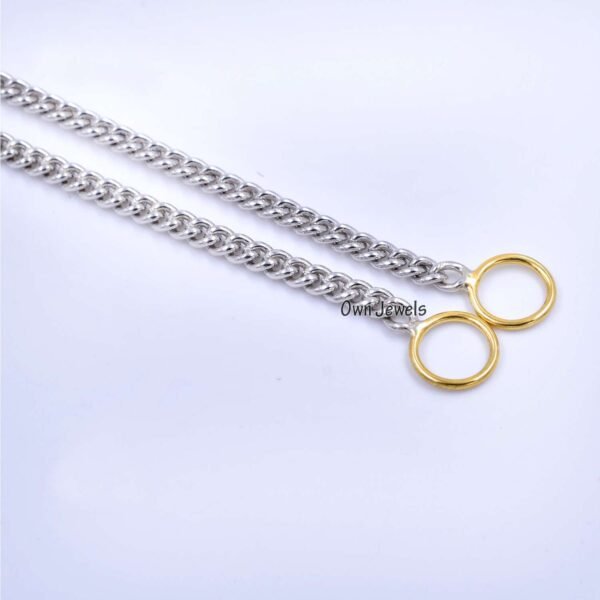 925 silver curb chain, carabiner lock curb chain, handmade silver curb chain, carabiner necklace chain, 3mm silver link chain necklace