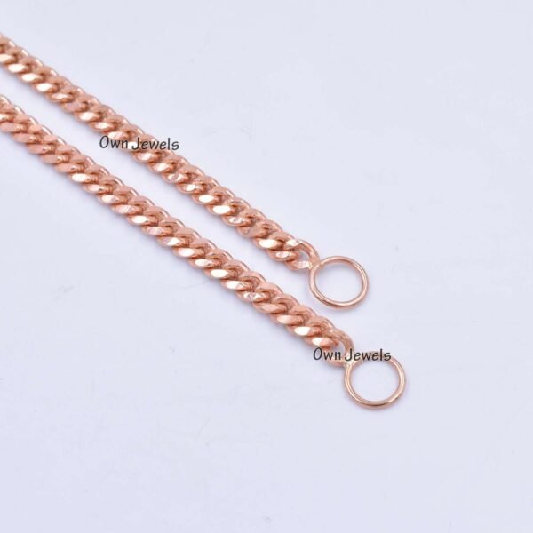 14k Rose gold plated curb chain, carabiner lock chain necklace, connector curb chain necklace, padlock chain, Diamond cut gold curb chain