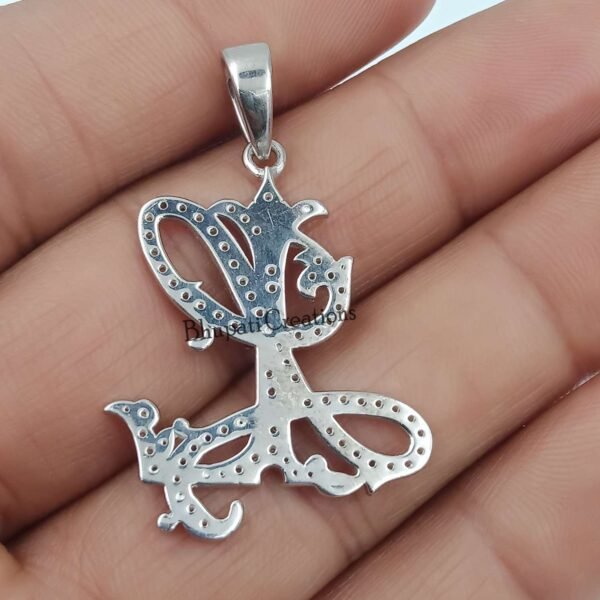 14k Yellow Vermeil L-L Monogram, Letter Monogram Pendant, Custom Monogram, Pave Diamond Monogram - Image 2